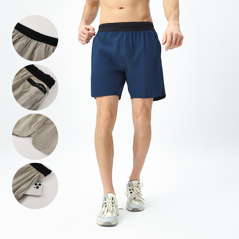 Summer Lulu Sports Shorts Men's Fitness Quick-Drying Pants Breathable Outdoor Running Leisure Training Yoga Five-Point Pants