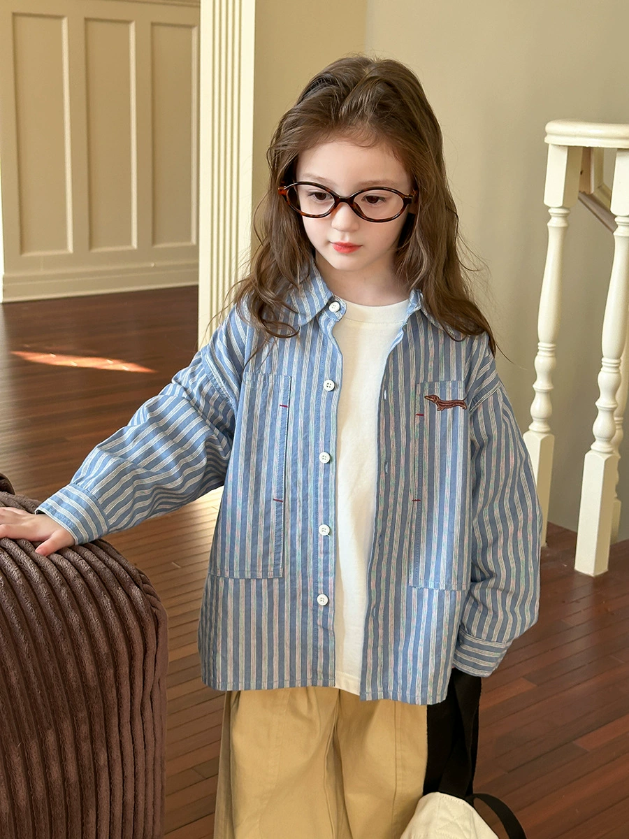 艾摩贝贝 Autumn demi-season children's shirt for leisure, children's clothing, Korean style, western style