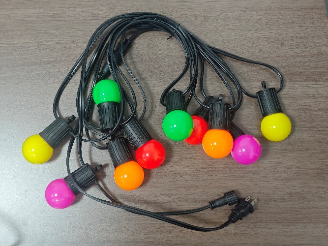 Guirnalda de luces LED con portalámparas E27 a prueba de agua, para exteriores, balcones, jardines, luces colgantes coloridas, iluminación para camping, decoración, cable con núcleo de cobre