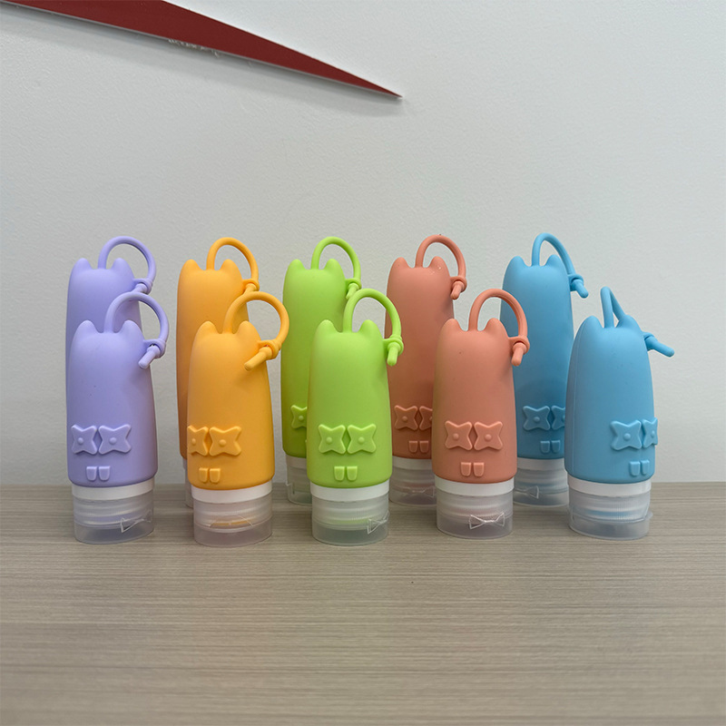 Viaje de silicona botella de 60ml 90ml gran capacidad conjunto de presión a prueba de fugas botella de almacenamiento de cosméticos nueva