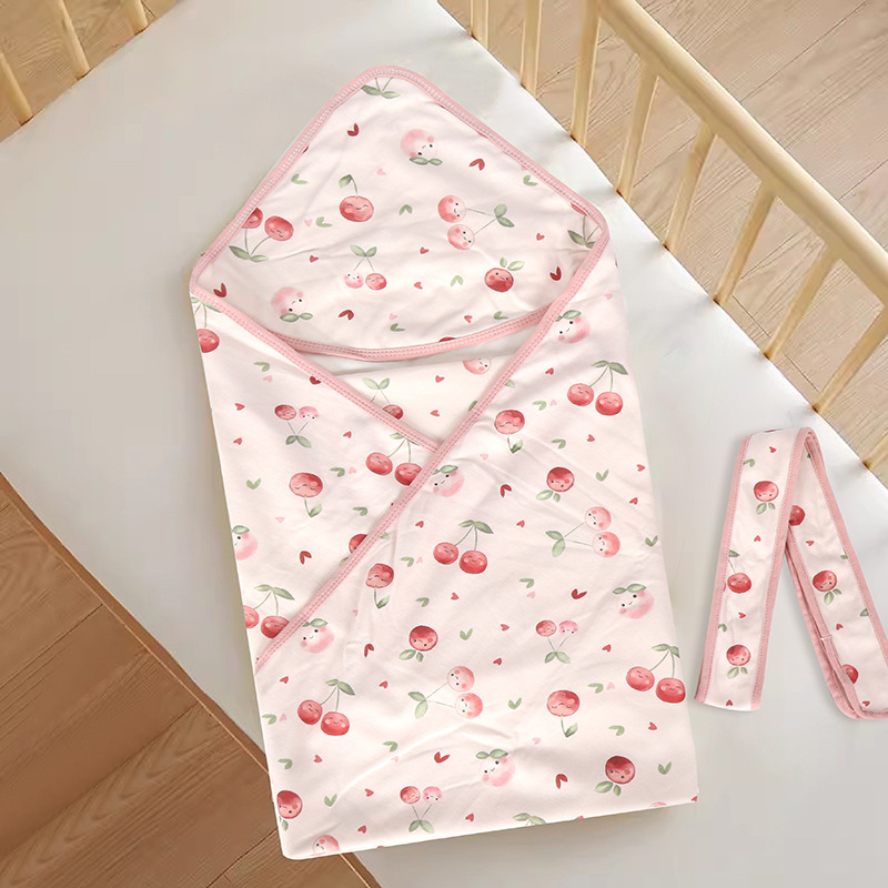 더블 레이어 이불 90*90cm 후드 스타일 스윗하트 체리