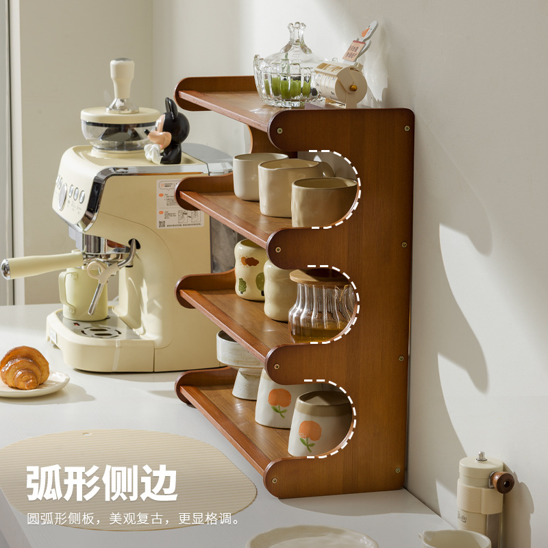 カップホルダーのコップ収納棚家庭用多層デスクトップティーカップ棚の茶器収納棚のサイドキャビネットの水杯棚|undefined