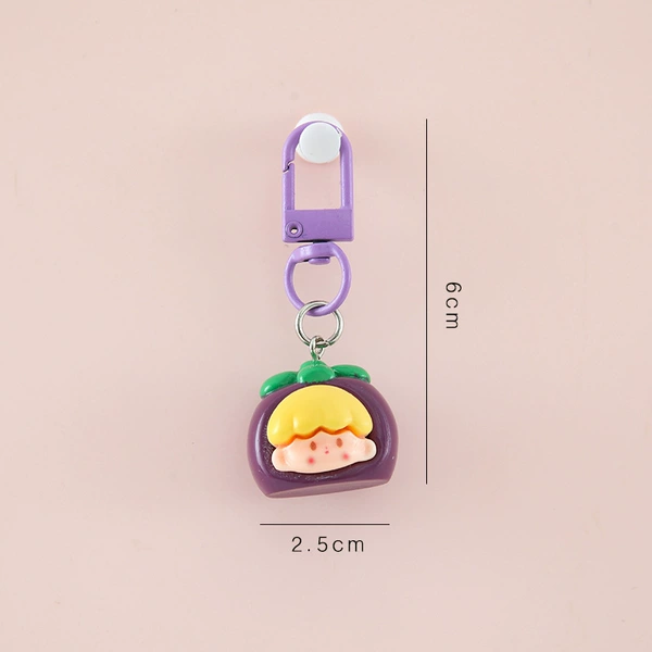 Fruit Azhuo Girl Keychain/Mangosteen