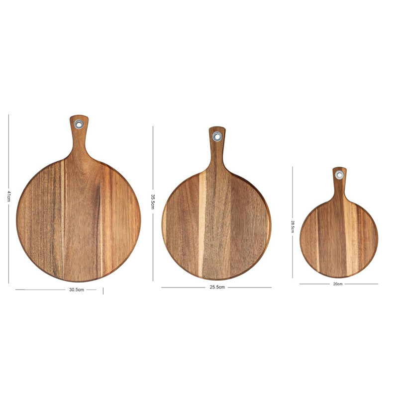 Tabla de corte de madera con mango tabla de pizza bandeja de servicio de comedor casero multifuncional tabla de corte de verduras frutas snack plato