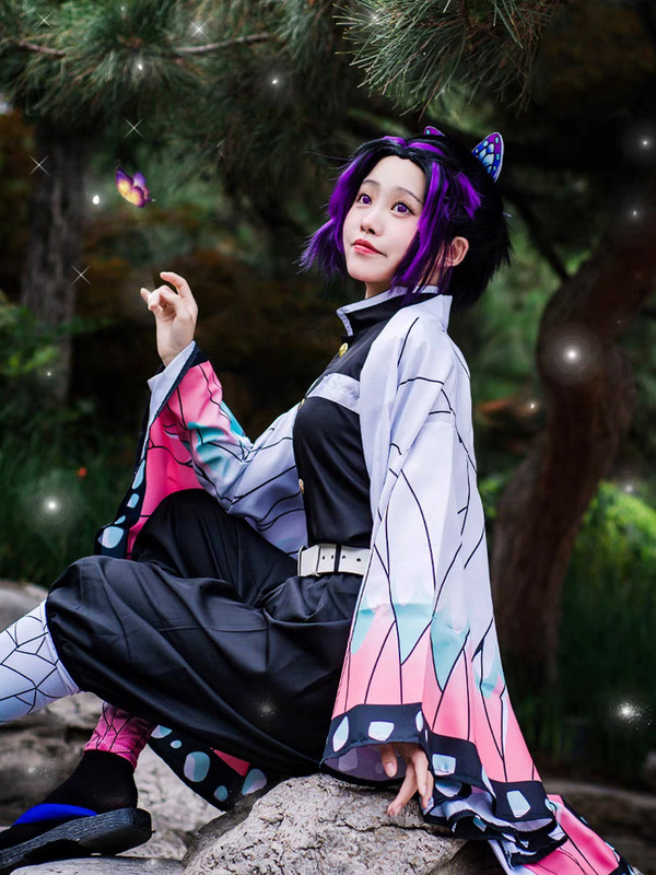 鬼滅の刃C服 蝶忍者コス服 コスプレ衣装 日本風二次元Cキャラコスプレ|undefined