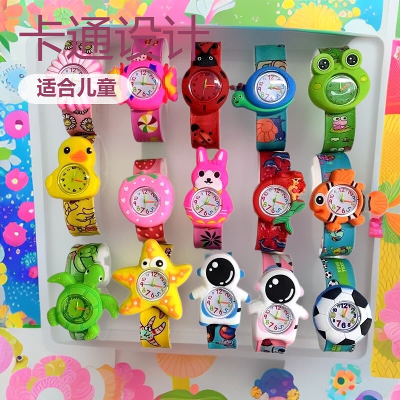 Factory profit promotion cartoon clap watch children's watch boys and girls students color printing pop circle gift watch Factory profit promotion cartoon clap watch children's watch boys and girls students color printing pop circle gift watch