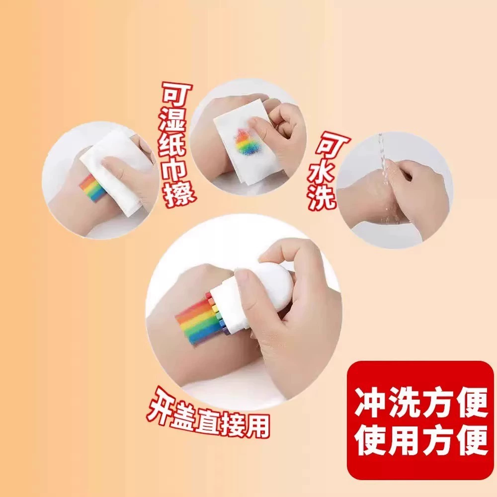Atmospheric physiological rainbow drawing pens for face for kindergarten, washable