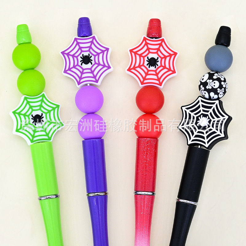 [Hongzhou] Halloween Spider Web Series Food Grade Silicone Baby Teether DIY Jewelry Beads Spot Wholesale