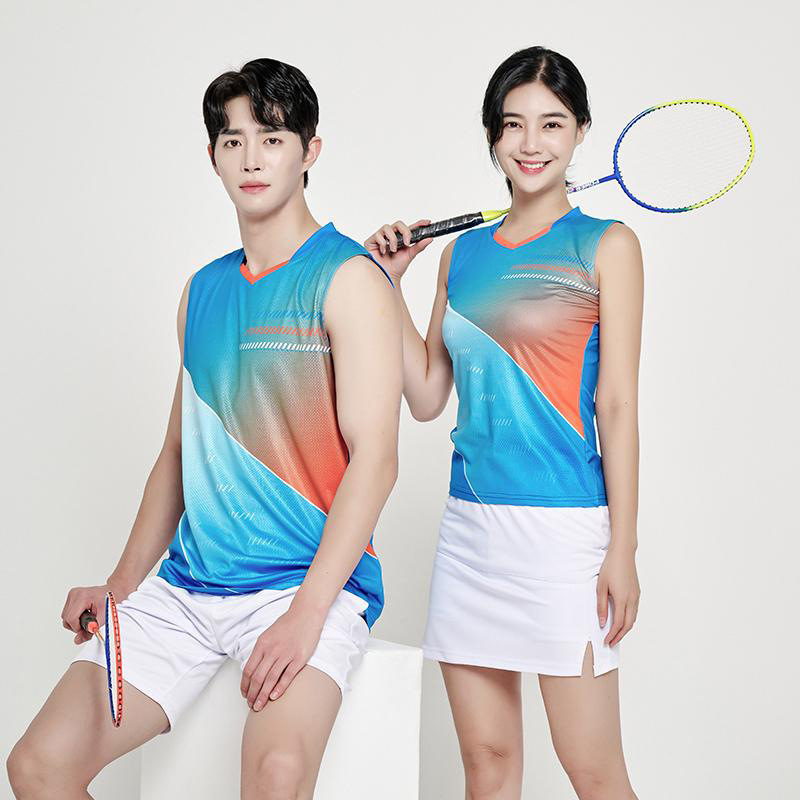 Quick-drying men's and women's tennis uniform table tennis uniform sleeveless vest volleyball uniform team uniform badminton suit for middle school students