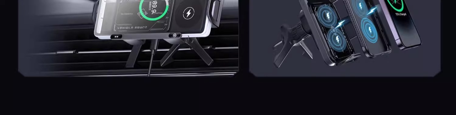Folding Screen Car Phone Holder Air Vent Wireless Charger