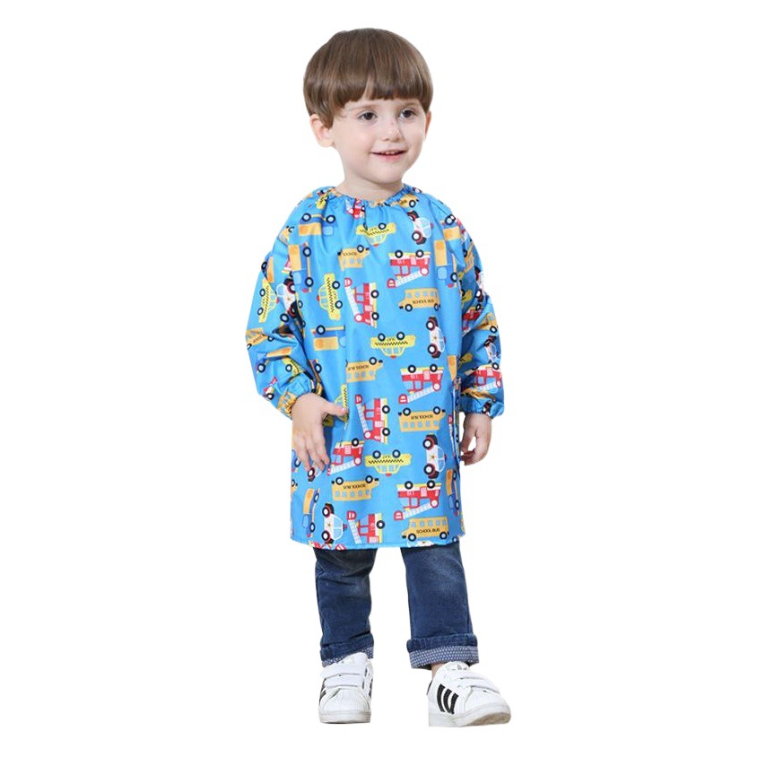 Abrigo para niños ropa de juego de arena ropa de pintura impermeable bebé niños y niñas dibujos animados de moda ropa de protección para niños entrega de una pieza