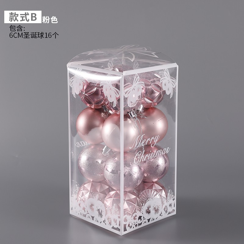 Caja de regalo de la bola de luz galvanoplastia de Navidad árbol de Navidad colgante Bola de polvo bola mate decoración de techo de Navidad