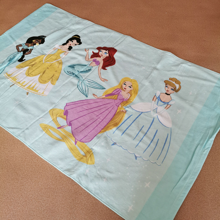 PBK Children's Cartoon Microfiber Bath Towel Beach Towel Printed Hat-less Cloak Embryo