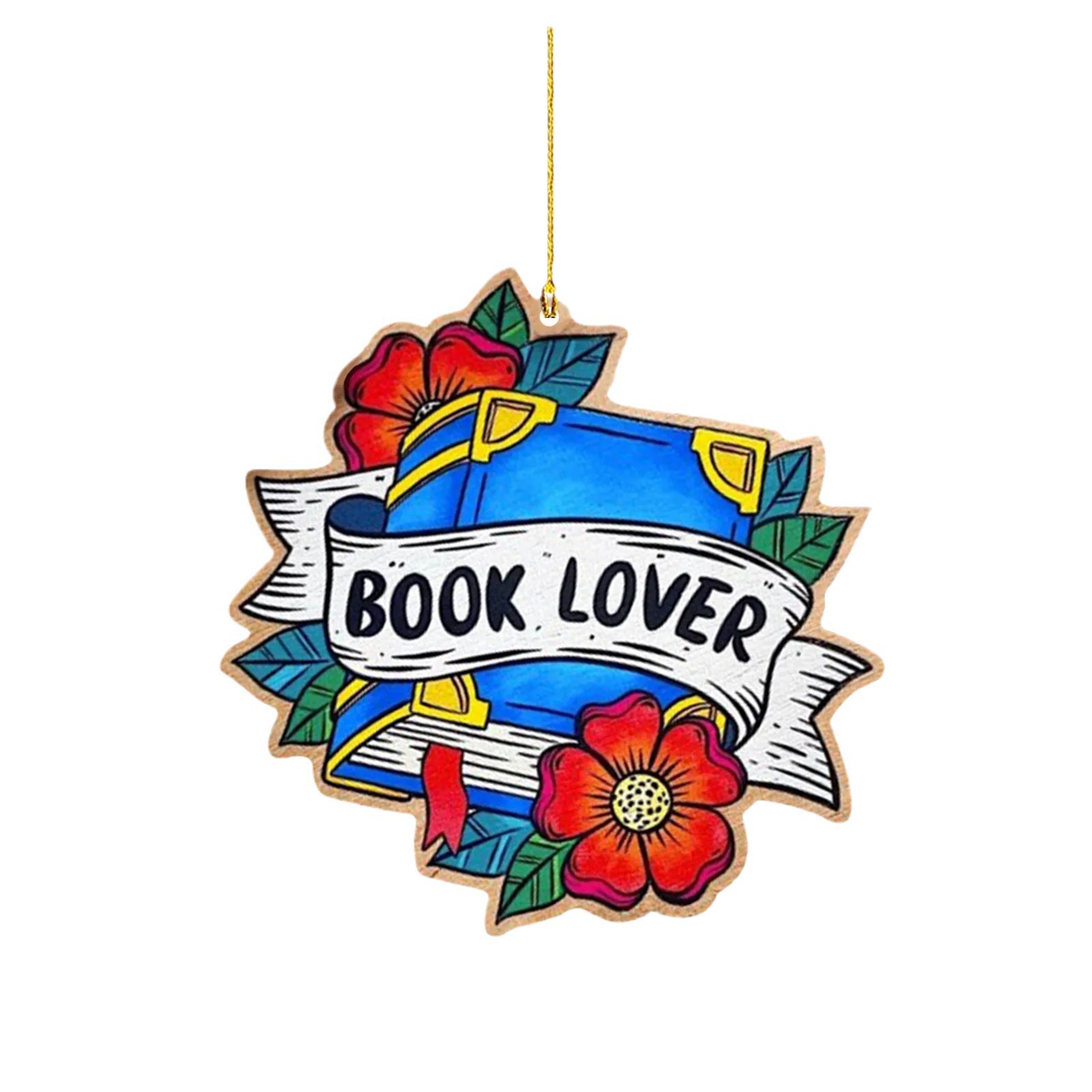 Colgante de libros de lectores creativos decoración de árbol de navidad de hogar colgante acrílico de 8 cm de navegación decoración 2023