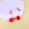 Christmas fashionable earrings, European style, plush