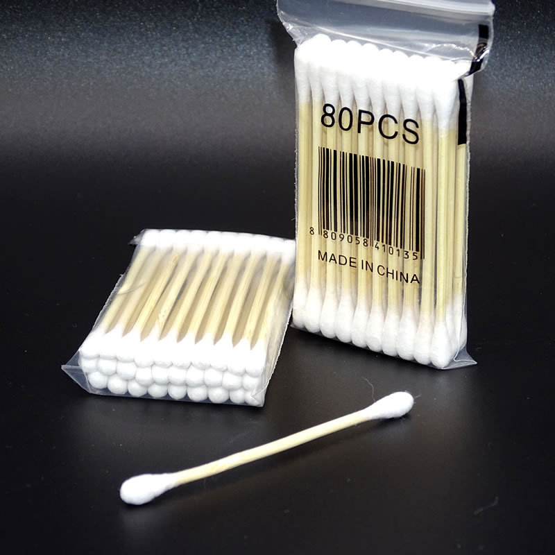 30 bolsas de máquina de algodón envasado desechable de doble cabeza limpia barra de algodón doméstica para el baño de algodón de maquillaje