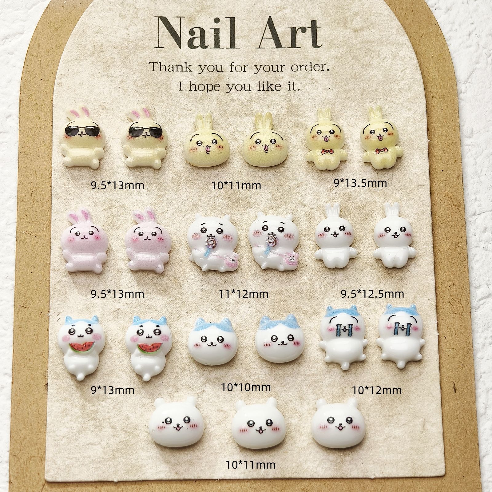 Trendy Japanese-Style Jiyikawa Cartoon Nail Art Accessories 3D Anime Character Nail Decorations Popular Items