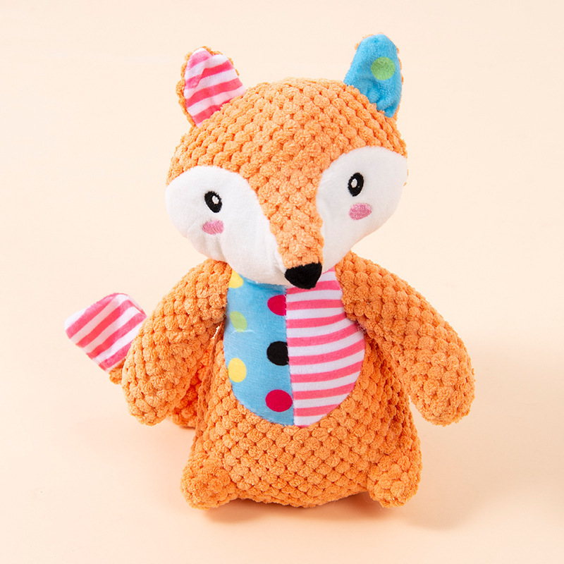 Amazonのホットな新製品犬ぬいぐるみ子犬噛みつき防止サウンド人形漫画かわいいキツネ人形カード|undefined