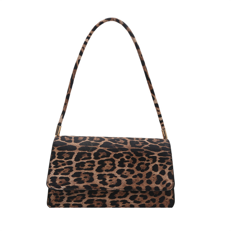 Coreano simple estampado leopardo bolso de brazo 2024 nuevo estilo ocio retro bolso de hombro estilo bolso de mochila pequeño