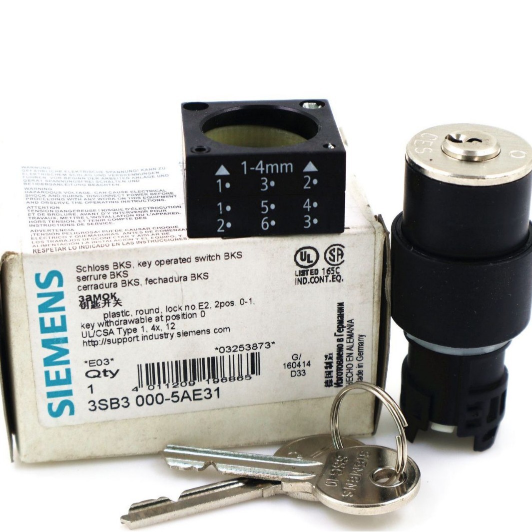 原装正品SIEMENS西门子钥匙开关3SB3000-5AE31/5AE71