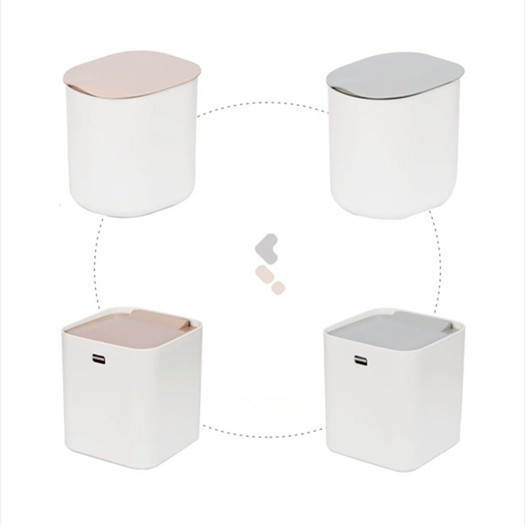 Desktop Simple Flip-Top Mini Trash Can for Living Room, Kitchen, Office Desk Storage, Smart Home Innovation