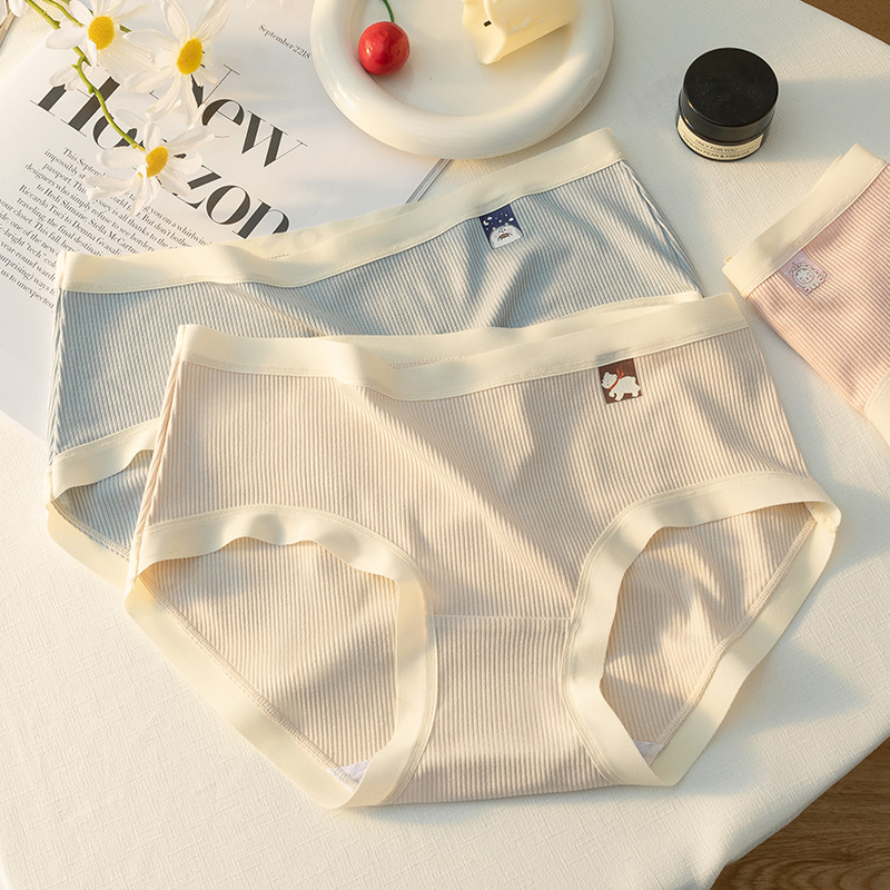 Las niñas japonesas ropa interior algodón entrepierna antibacteriana triángulo pantalones cortos cabeza cintura media Niñas Ropa interior sin costuras al por mayor