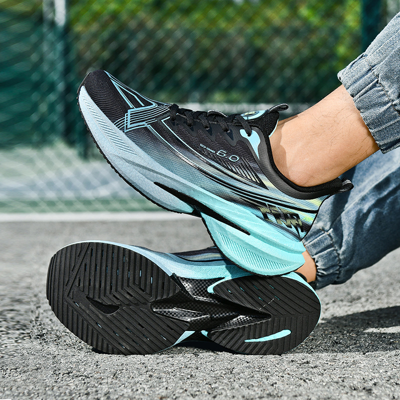 National Tide juvenil amortiguador rebote realmente explosivo zapatos para correr hombres 2025 nuevo calzado deportivo antideslizante y transpirable de suela gruesa