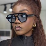 个性双梁多边形太阳镜飞行员欧美墨镜太阳眼镜潮流2024新款高级感