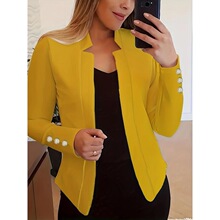 X 76838 Long Sleeve Cuff Button Blazer ���Ŧ����װ �羳