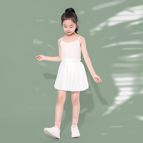 Children's Modal Summer Korean Version Sleeveless Girls' Base Layer Tank Top Outer Wear Baby Base Top Solid Color Top