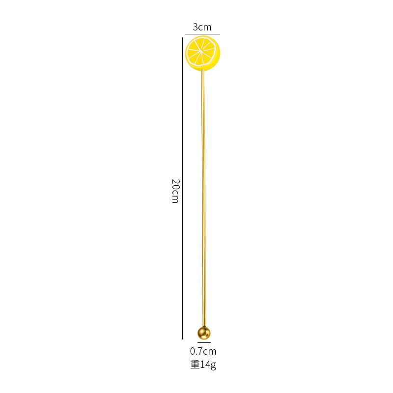 304 소재 19CM 레몬 슬라이스 교반 스틱 [골드]