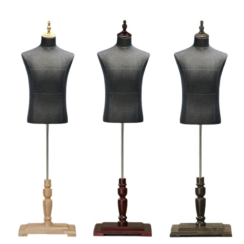 Modelo de tienda de ropa accesorios de hombre medio cuerpo plataforma medio cuerpo traje vestido ventana maniquí percha de exhibición de ropa