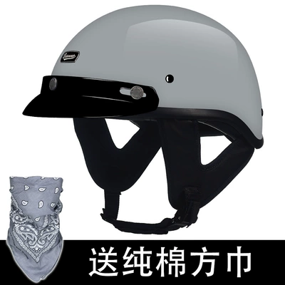 cruise half helmet, Motosiklet kaskı (dəbilqə) - gray-face-towel-m