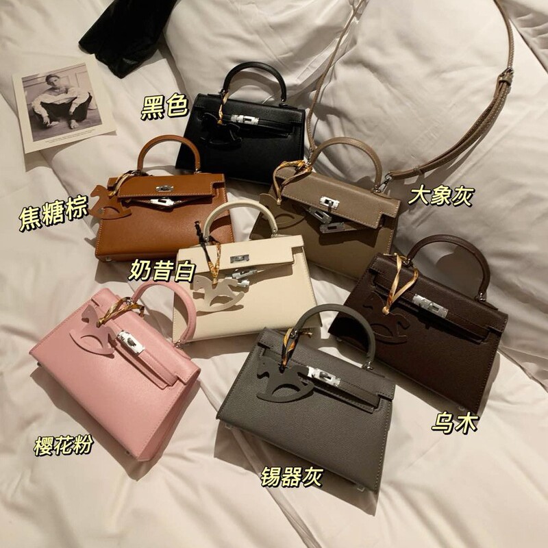 Fashion Genuine Leather Mini Kelly Bag Handbag Women's 2025 New High-end All-match Exquisite Crossbody Bag Small Bag