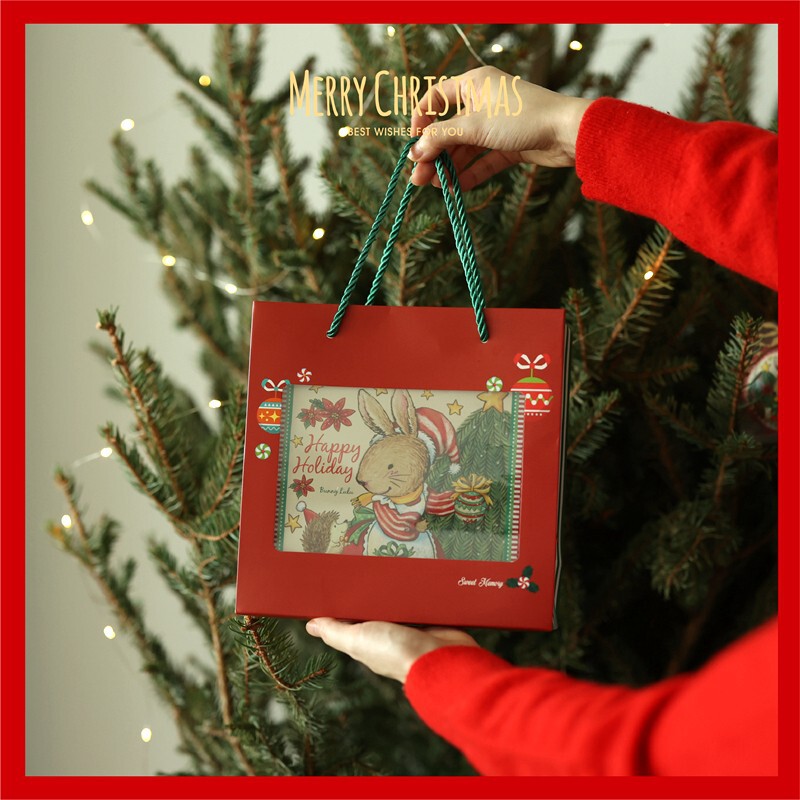 Christmas Gift Bag Skylight Handbag Portable Christmas Eve Initiative Gift Candy Christmas Wrapping Paper Bag