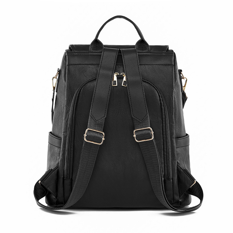 Comercio exterior al por mayor 2023 nuevo estilo casual señoras cuero suave mochila antirrobo moda rombo doble uso mochila ligera marea