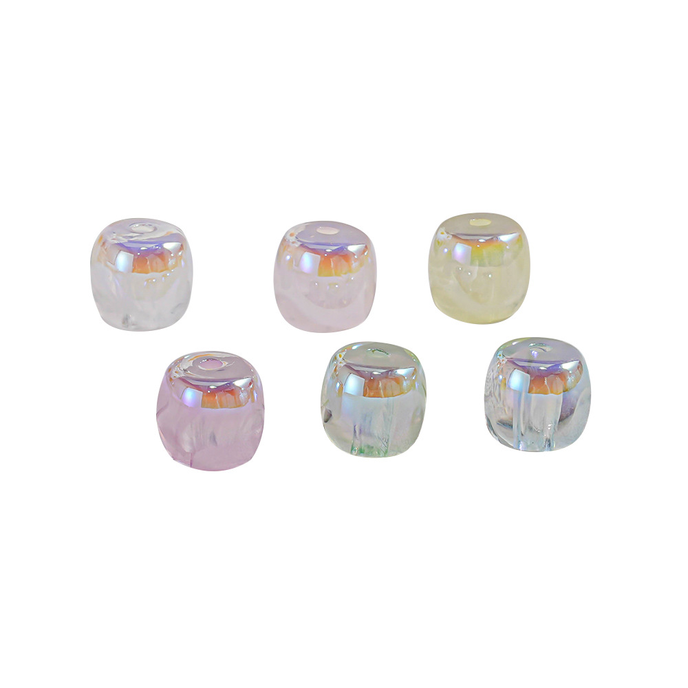 30 colores AB hilo de niebla transparente nube niebla a través del agujero cuentas de muelle cuentas de bricolaje cadena de teléfono móvil material de cuentas cilíndricas