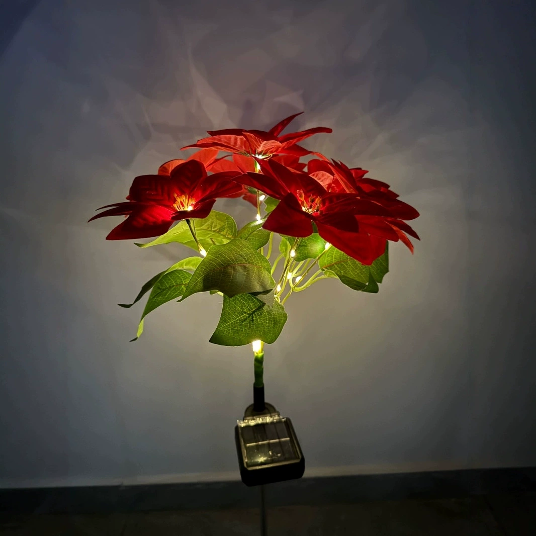 Новый листинг 7 головок светодиодный солнечный рождественский фонарь симулятор фонарь рождественский праздник украшение двора вставка ландшафта