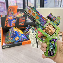 16只装左轮投影枪闪光音乐电动震动手枪男孩儿童玩具礼品夜市摆摊