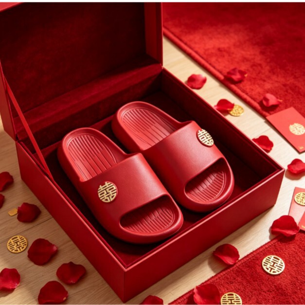 Wedding slippers, festive slippers, a pair for couples, suitable for weddings, as part of a bridal set, indoor use, thick-soled, lightweight, for the bathroom, a pair for the wedding Wedding slippers, festive slippers, a pair for couples, suitable for weddings, as part of a bridal set, indoor use, thick-soled, lightweight, for the bathroom, a pair for the wedding