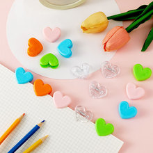 透明爱心夹子学生少女零食封口夹可爱迷你装饰照片夹学习资料夹