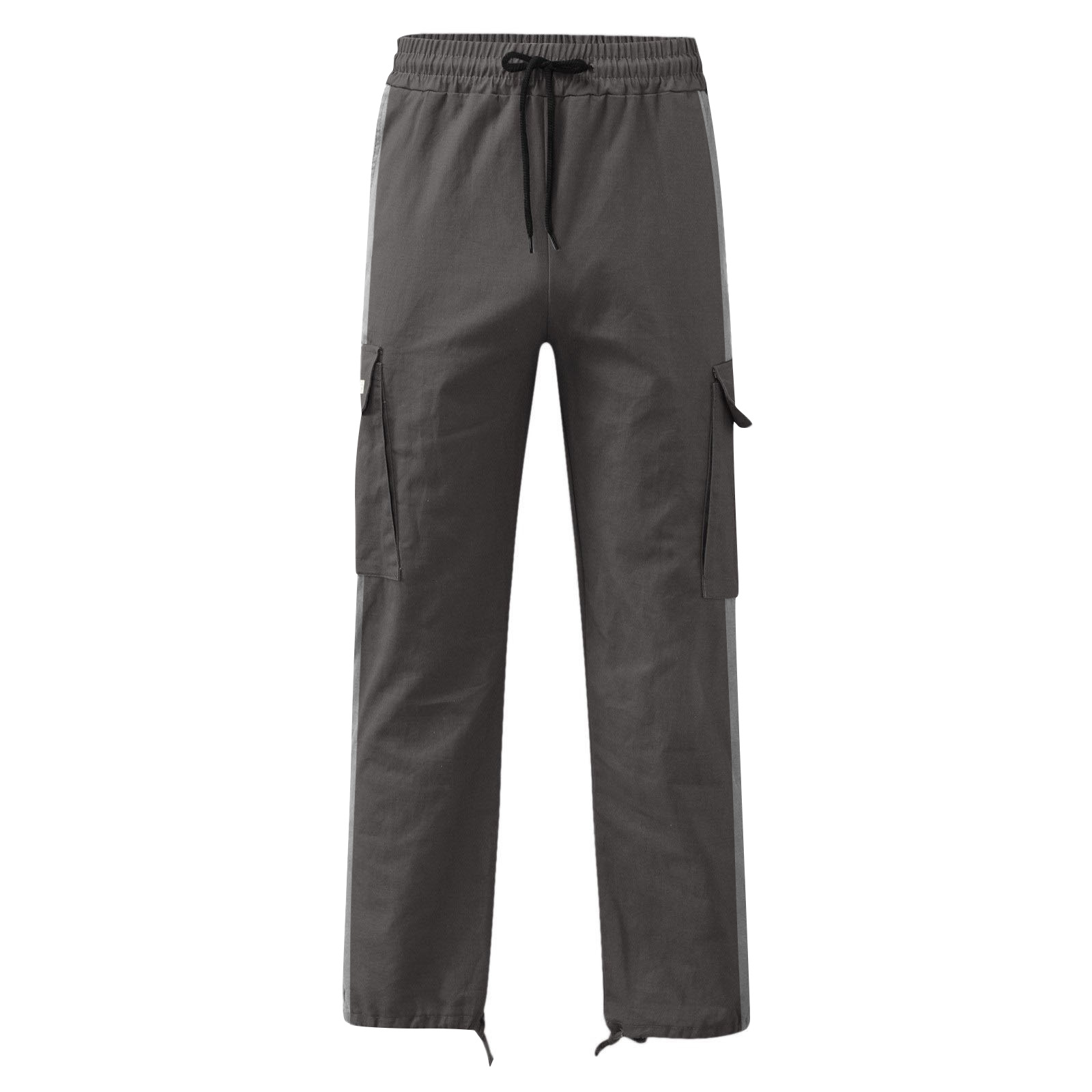 2023 Spring Autumn New Men's Work Pants European Drawstring Multi-Pocket Contrast Color Trousers for Men_voghion.com