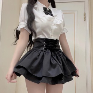 2024 Summer New Thin Ballet Style Cake Skirt French Lace Mesh Princess Puff Skirt Women's Skirt