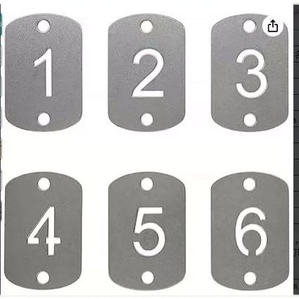 户外树木标记挂牌双孔不锈钢带螺丝钉镂空数字号牌内容随意做