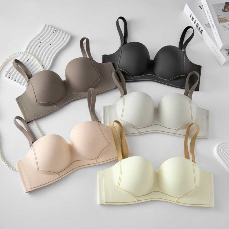 New Product Seamless Strapless Large Size Underwear Women's Push-Up Anti-Sagging Adjustable Bandeau Bra Foreign Trade