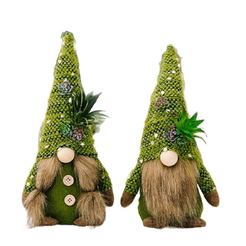 2025 クロスボーダークリスマス装飾ニット帽子多肉植物顔のない人形ノームルドルフ人形ホームホリデー|undefined