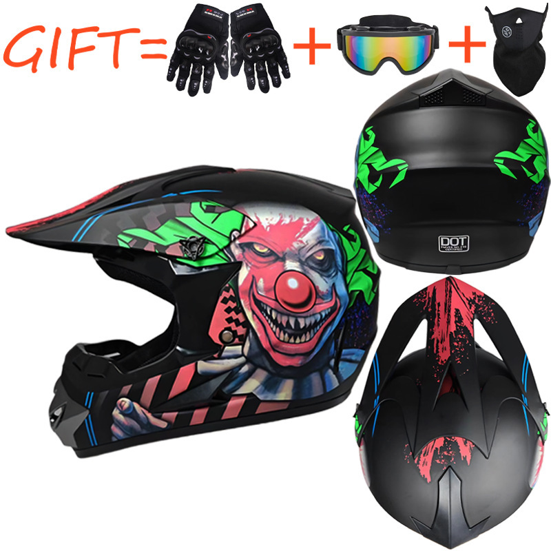 Cross-Border Foreign Trade Dot Sends a Three-Piece Set of Karting, Beach Bike, Off-Road Helmet, Mountain Bike Downhill Helmet for All Seasons, Suitable for Both Men and Women Cross-Border Foreign Trade Dot Sends a Three-Piece Set of Karting, Beach Bike, Off-Road Helmet, Mountain Bike Downhill Helmet for All Seasons, Suitable for Both Men and Women