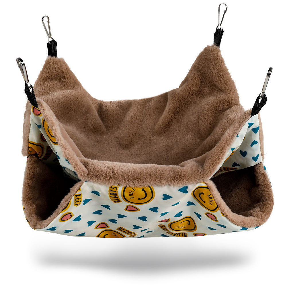 Transfronterizo popular pequeña mascota hamaca ardilla miel bolsa saco de dormir hámster colgando de doble capa caliente nido mascota hamaca