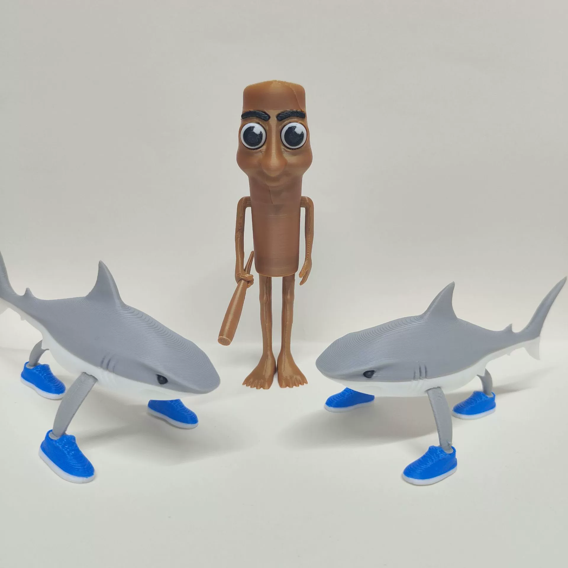 TungtungtungSahur Stick Man American Mountains and Seas Tralalerotralala Shark 3D Print