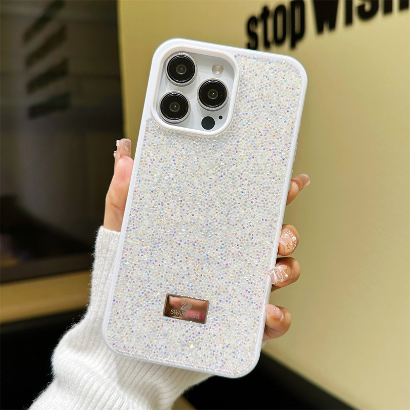 奢华闪钻适用苹果16ProMax手机壳iPhone15电镀潮牌高级水钻14全包|undefined